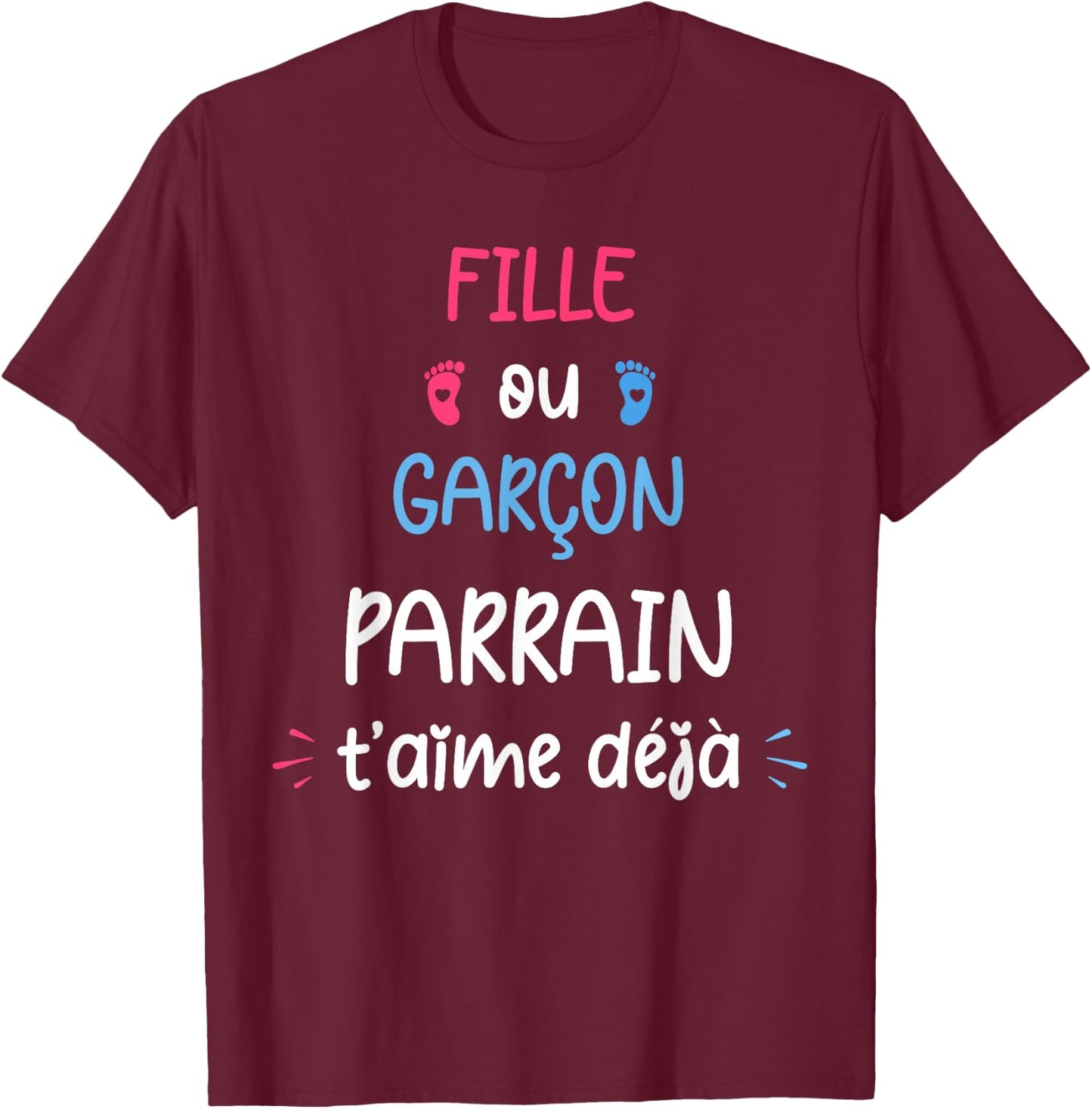 Man Sex Baby Sponsor Baby Shower Girl or Boy , Black, S T-Shirt - T-Shirt | Maroon