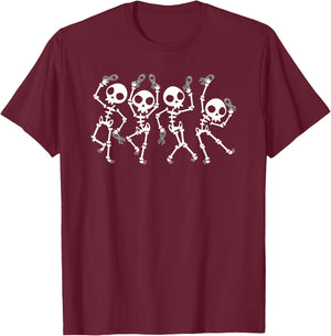 Ehlers Danlos Syndrome Black And White EDS Skeleton T-Shirt - T-Shirt | Maroon