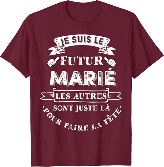 Future Groom EVG Humor Wedding Gift , Black, S T-Shirt - T-Shirt | Maroon