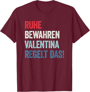 Valentina rules the with peace of mind, black, s T-Shirt - T-Shirt | Maroon