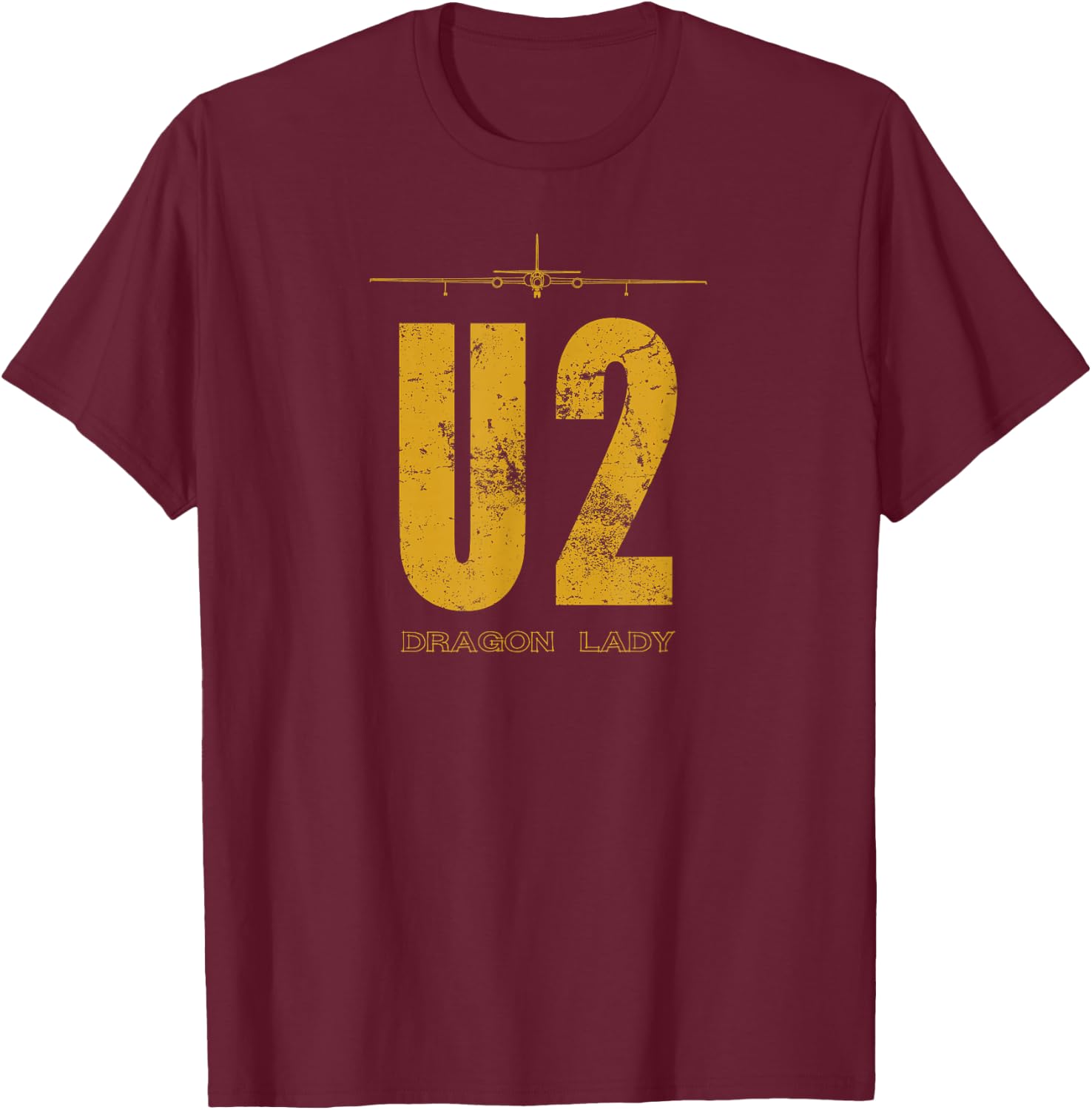 U-2 Dragon Lady Spy Aeroplane , black T-Shirt - T-Shirt | Maroon