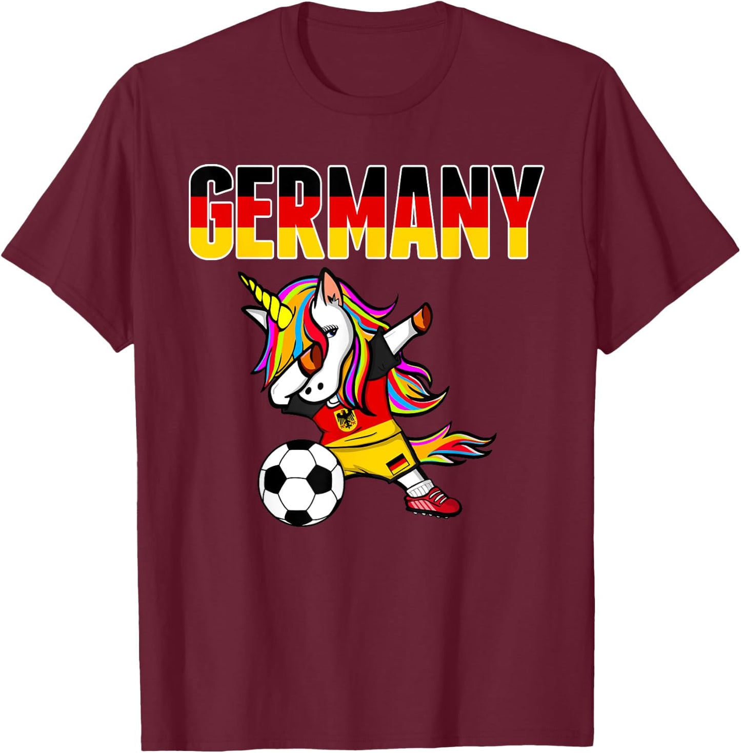 Dabbing Unicorn Deutschland Fußball Fans Trikot Deutschland Flagge T-Shirt - T-Shirt | Maroon