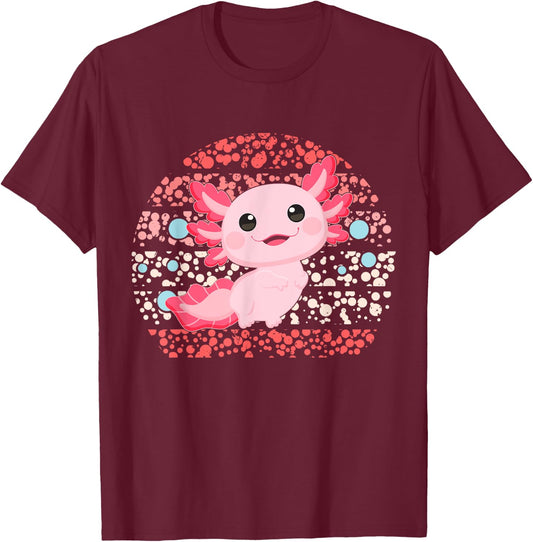 Cute Dot Day Axolotl Kids Boys Girls Youths T-Shirt - T-Shirt | Maroon