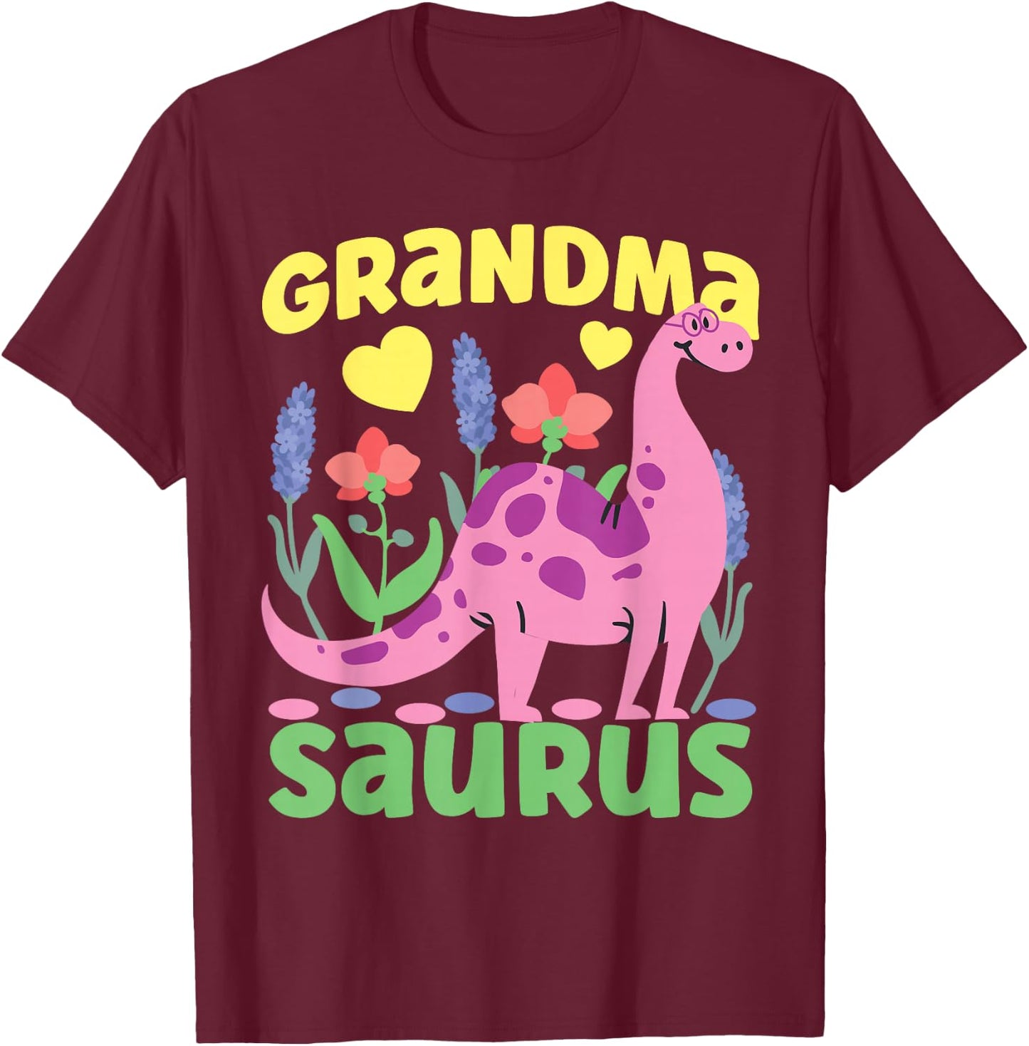 Grandma Saurus Dinosaur for Funny Grandmother T-Shirt - T-Shirt | Maroon