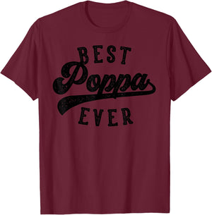 Poppa Gifts From Grandkids Best Poppa Ever Father's Day T-Shirt - T-Shirt | Maroon