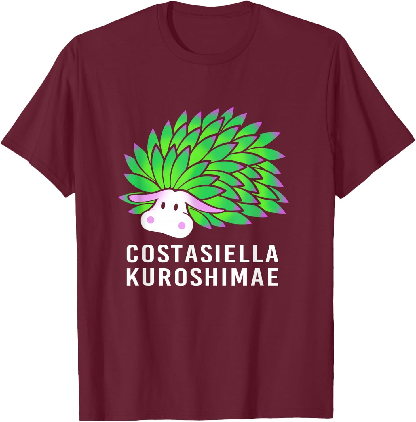 Leaf Slug Lover Costasiella Kuroshimae Leaf Sheep T-Shirt - T-Shirt | Maroon