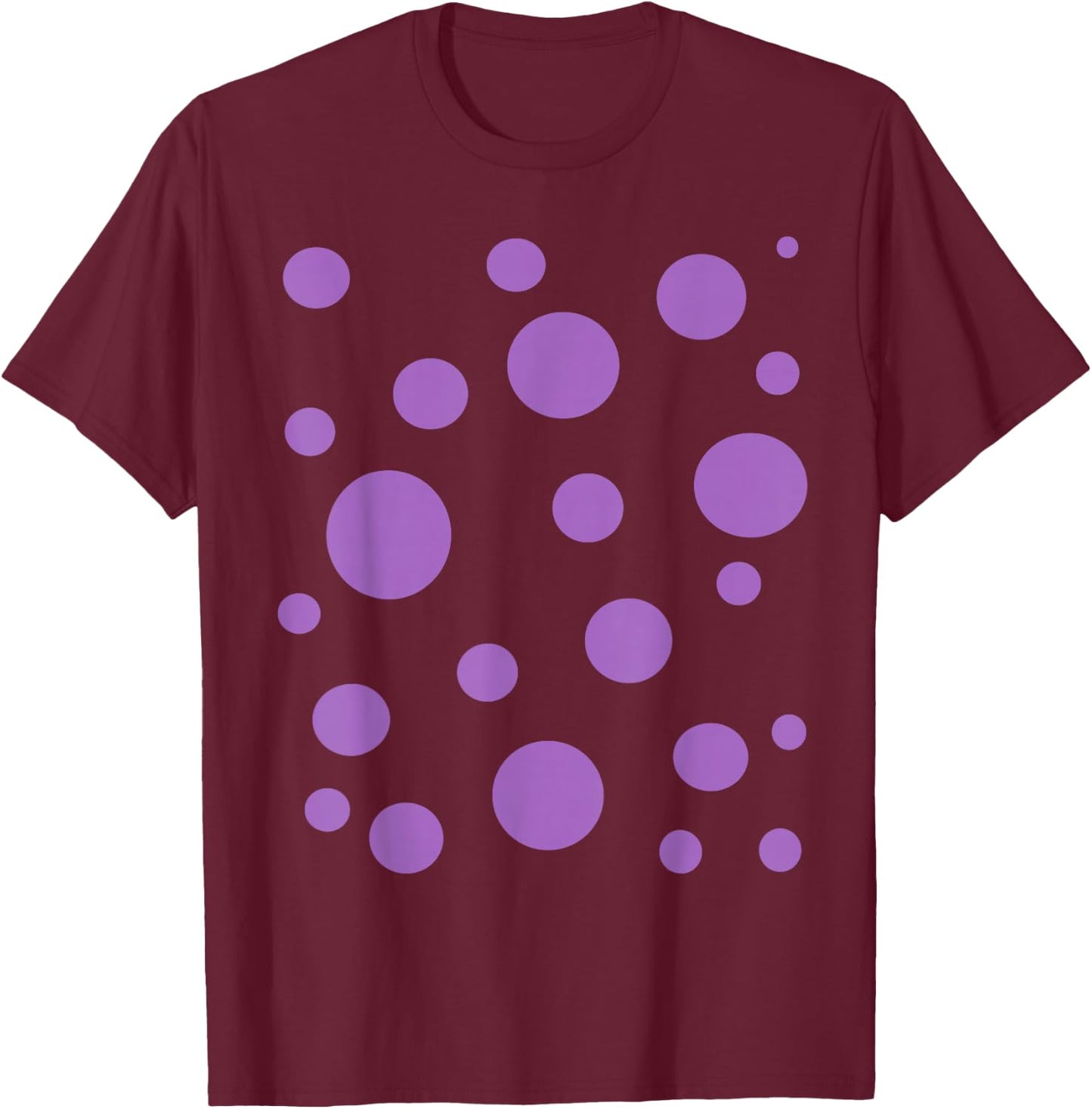 Polka dot Purple Bubble Dalmatian Simple Abstract T-Shirt - T-Shirt | Maroon