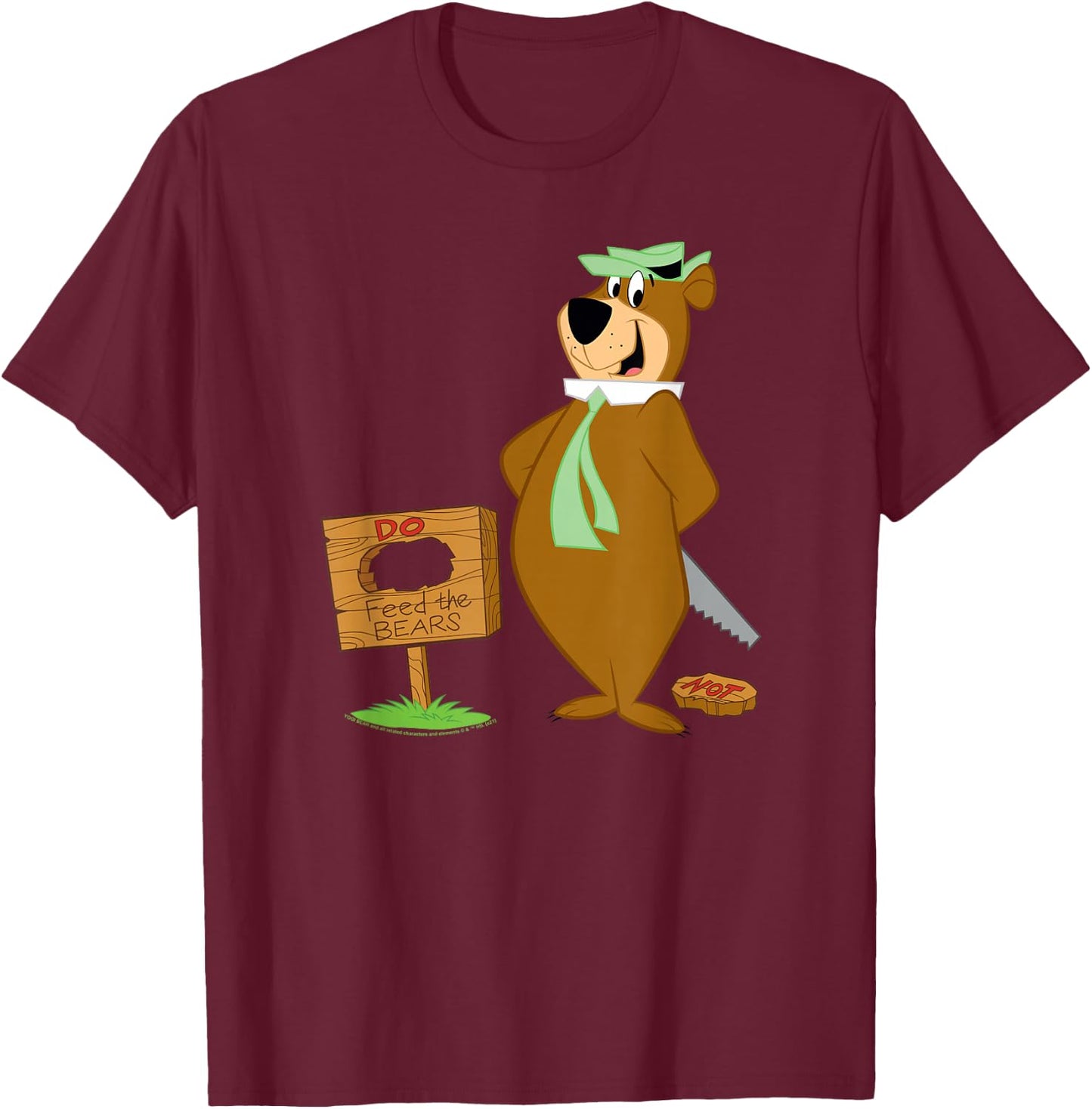 Yogi Bear Do Not Feed the Bears T-Shirt - T-Shirt | Maroon