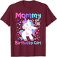 Mommy of the Birthday Girl Flossing Unicorn Family Matching T-Shirt - T-Shirt | Maroon
