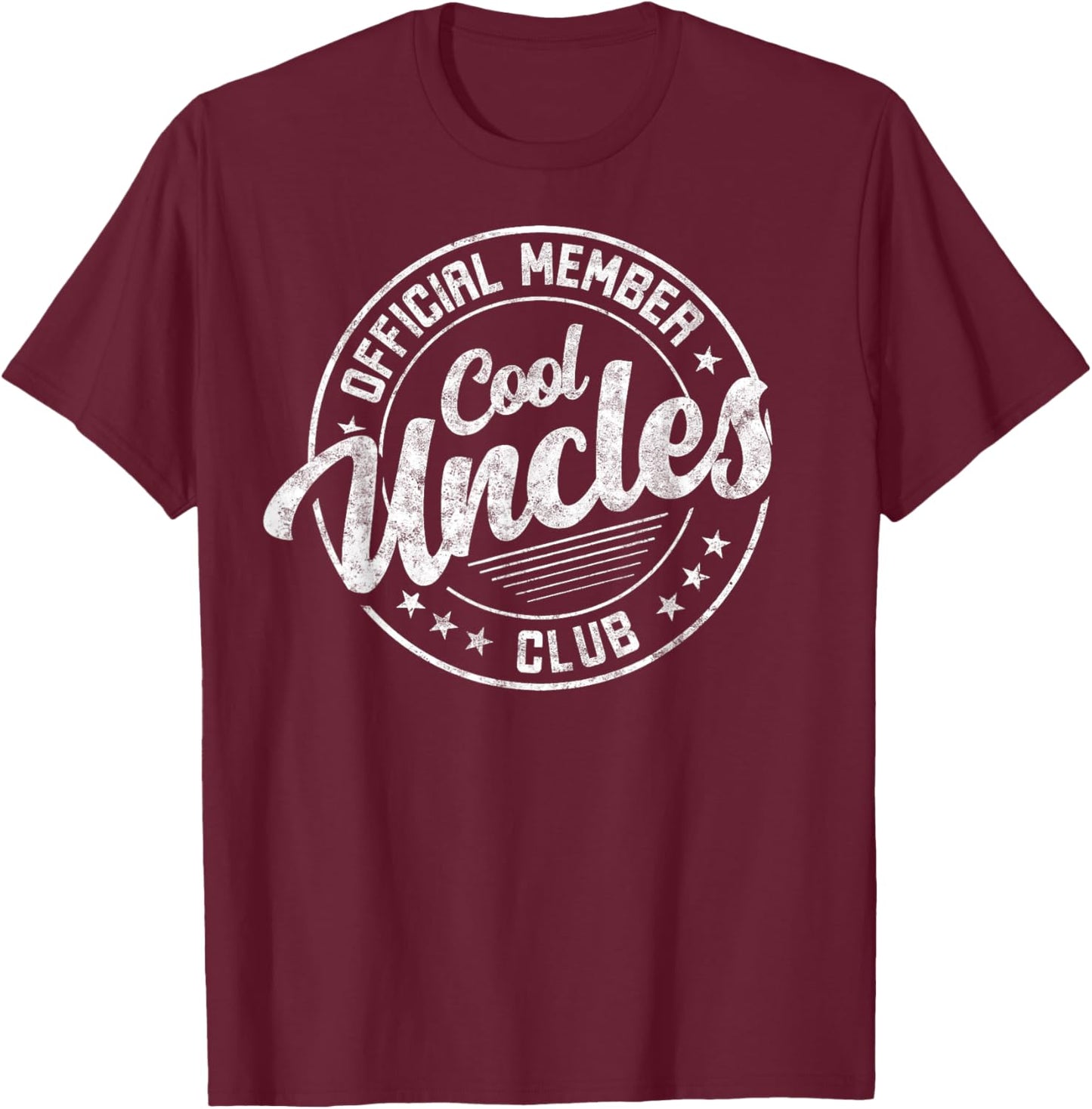 Oficial Member Cool Uncles Club Father's Day Uncle Funny T-Shirt - T-Shirt | Maroon