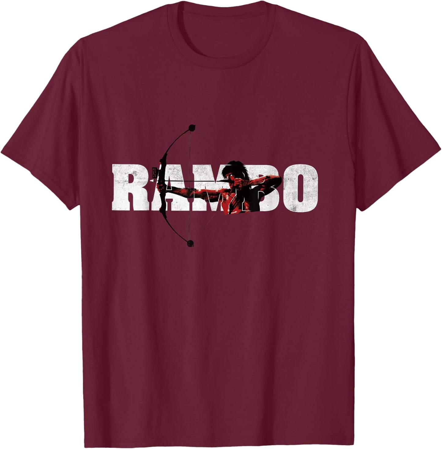Rambo Compound Bow , gray T-Shirt - T-Shirt | Maroon