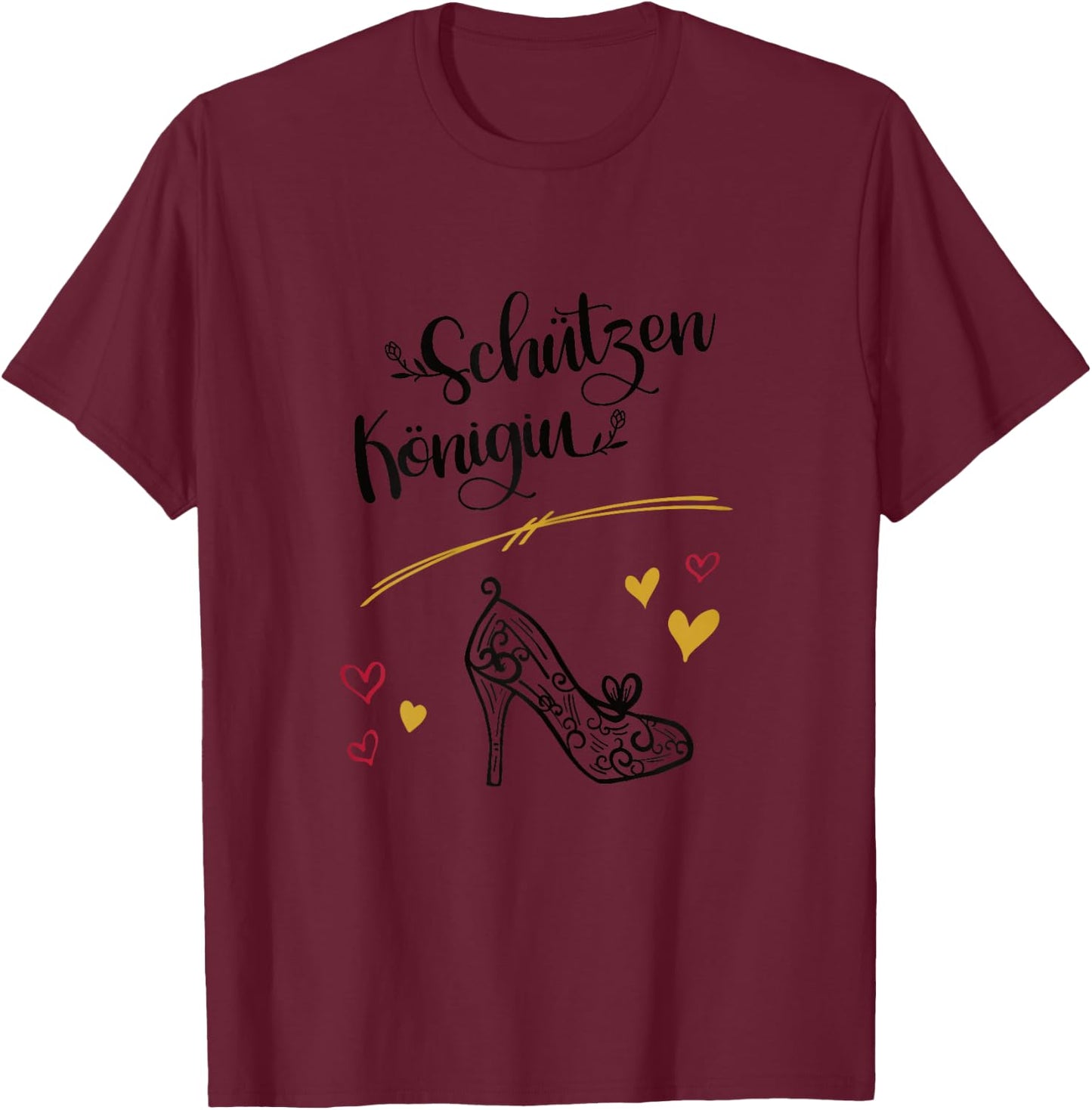 Königin Schützenfest Schützenkönigin Verein Schützenkönig T-Shirt - T-Shirt | Maroon