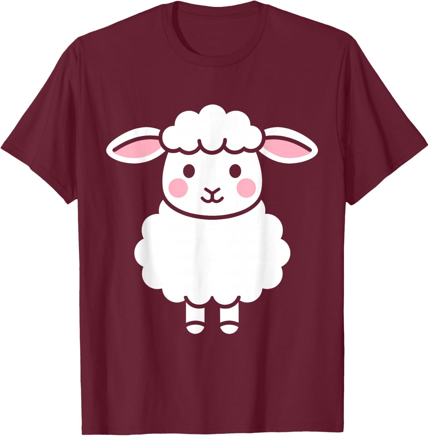 Quote Little Cute Baby Sheep Simple Lamb T-Shirt - T-Shirt | Maroon