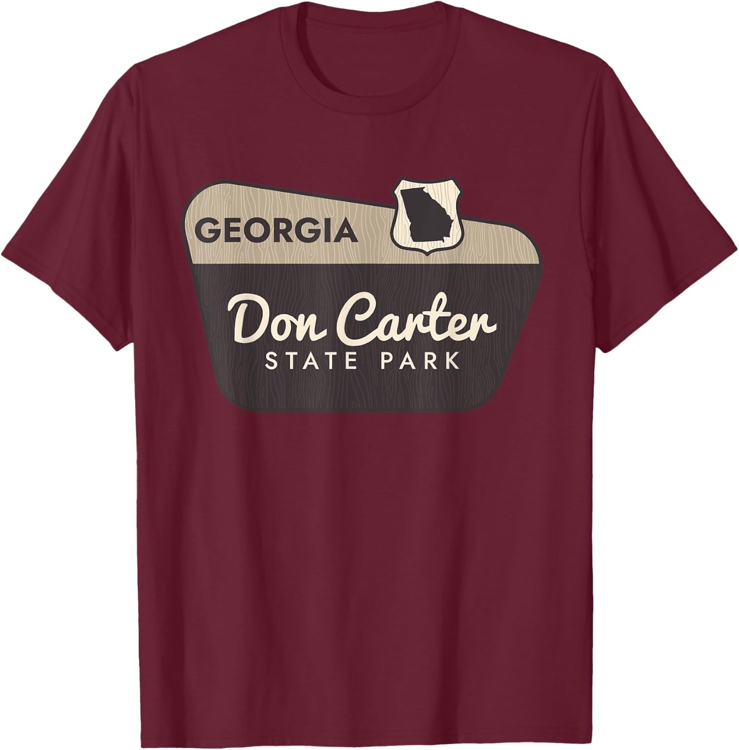 Don Carter State Park Georgia Welcome Sign Vacation T-Shirt - T-Shirt | Maroon