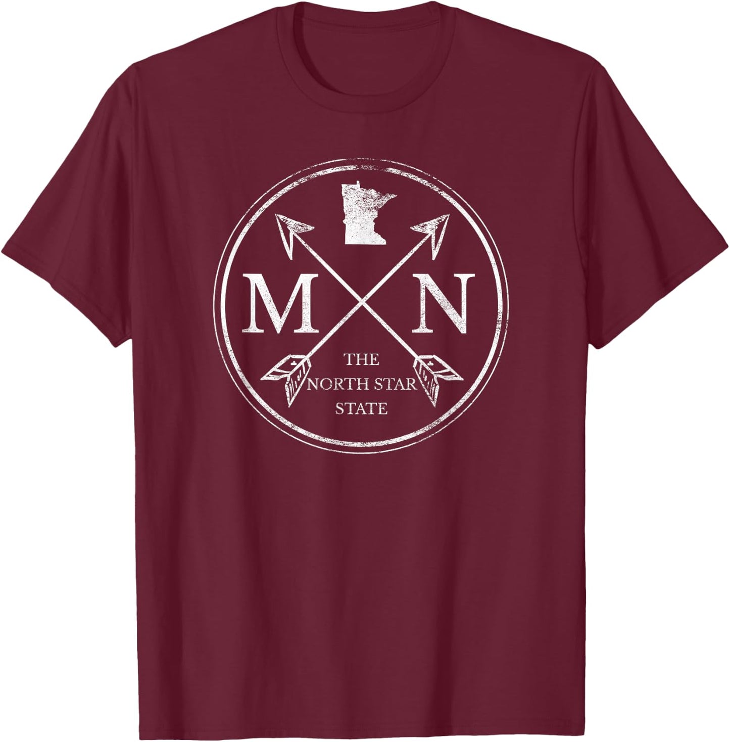 Cute Minnesota MN The North Star State T-Shirt - T-Shirt | Maroon