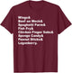 Classic Buffalo New York Foods Buffalo NY Foodie List T-Shirt - T-Shirt | Maroon