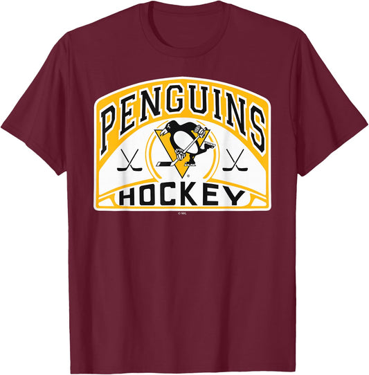 Pittsburgh Penguins Glide Dark Heather Officially Licensed T-Shirt - T-Shirt | Maroon