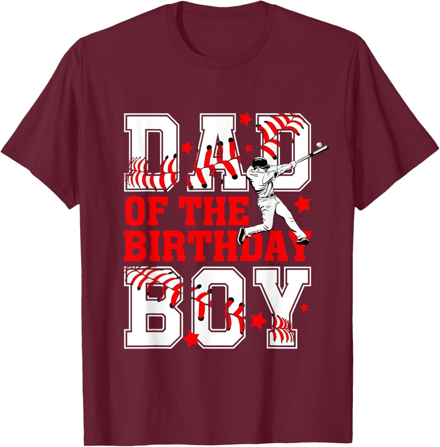 Mom And Dad Birthday Boy Son Baseball Lovers Family Matching T-Shirt - T-Shirt | Maroon