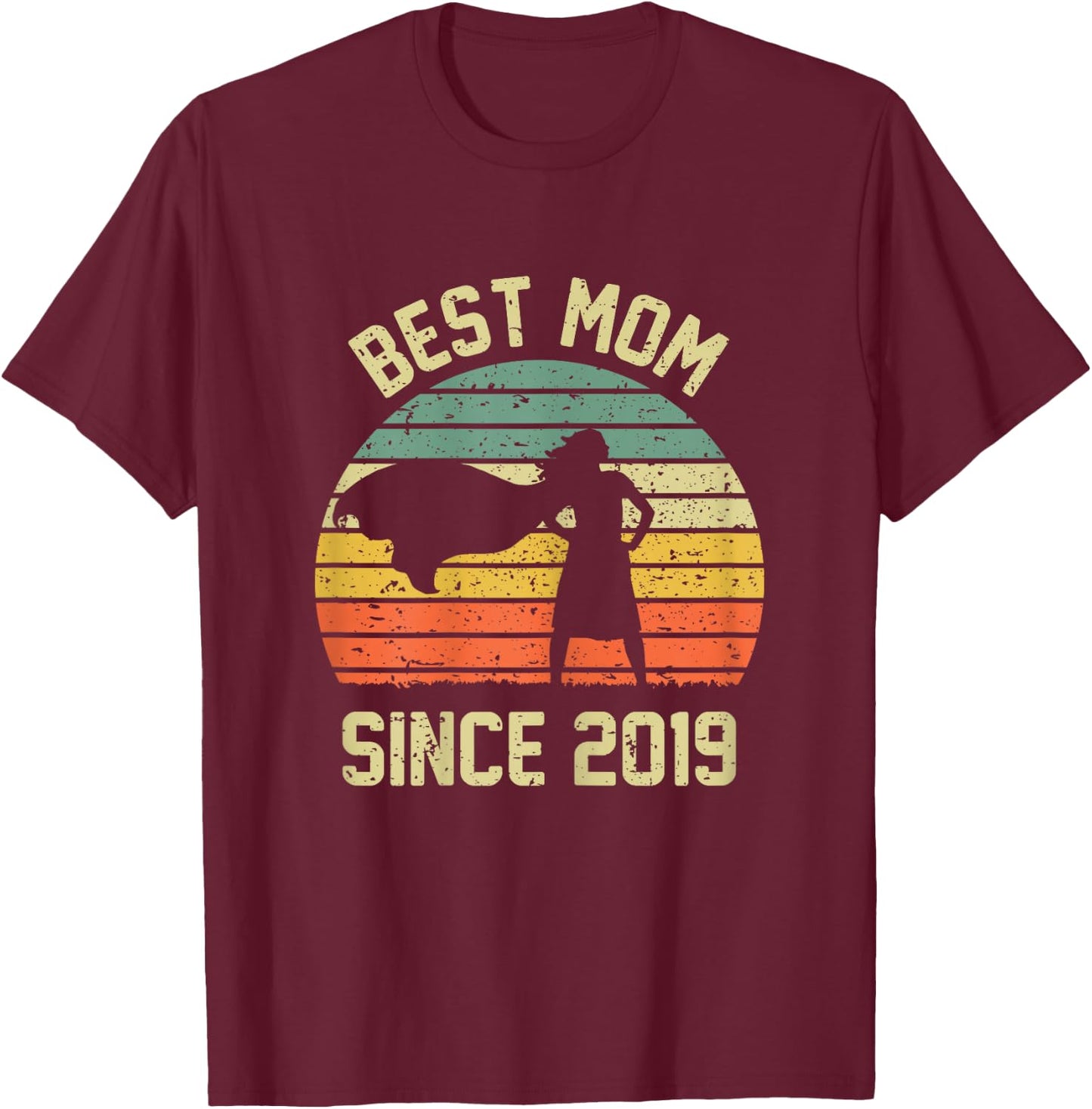 Best Mom Since 2019 Shirt Mom Mama Mommy Gifts Mothers Day T-Shirt - T-Shirt | Maroon