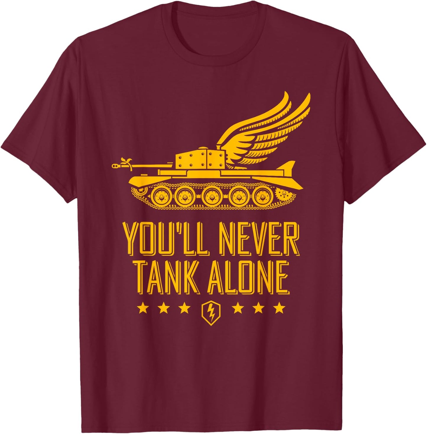 World of Tanks Blitz You'll Never Tank Alone T-Shirt - T-Shirt | Maroon