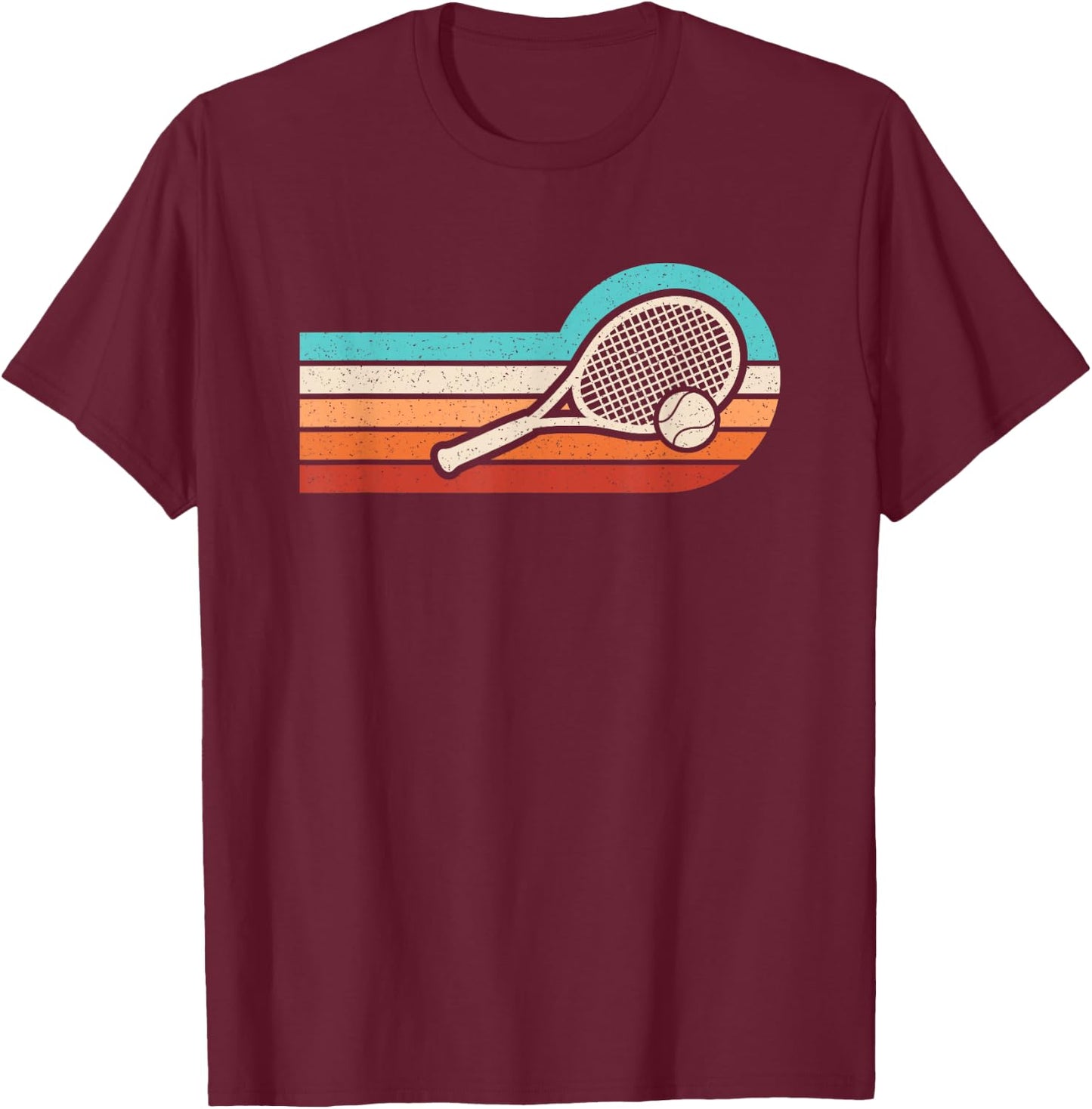 Retro Tennis Racket Tennis Ball Tennis Lover Men Women Kids T-Shirt - T-Shirt | Maroon