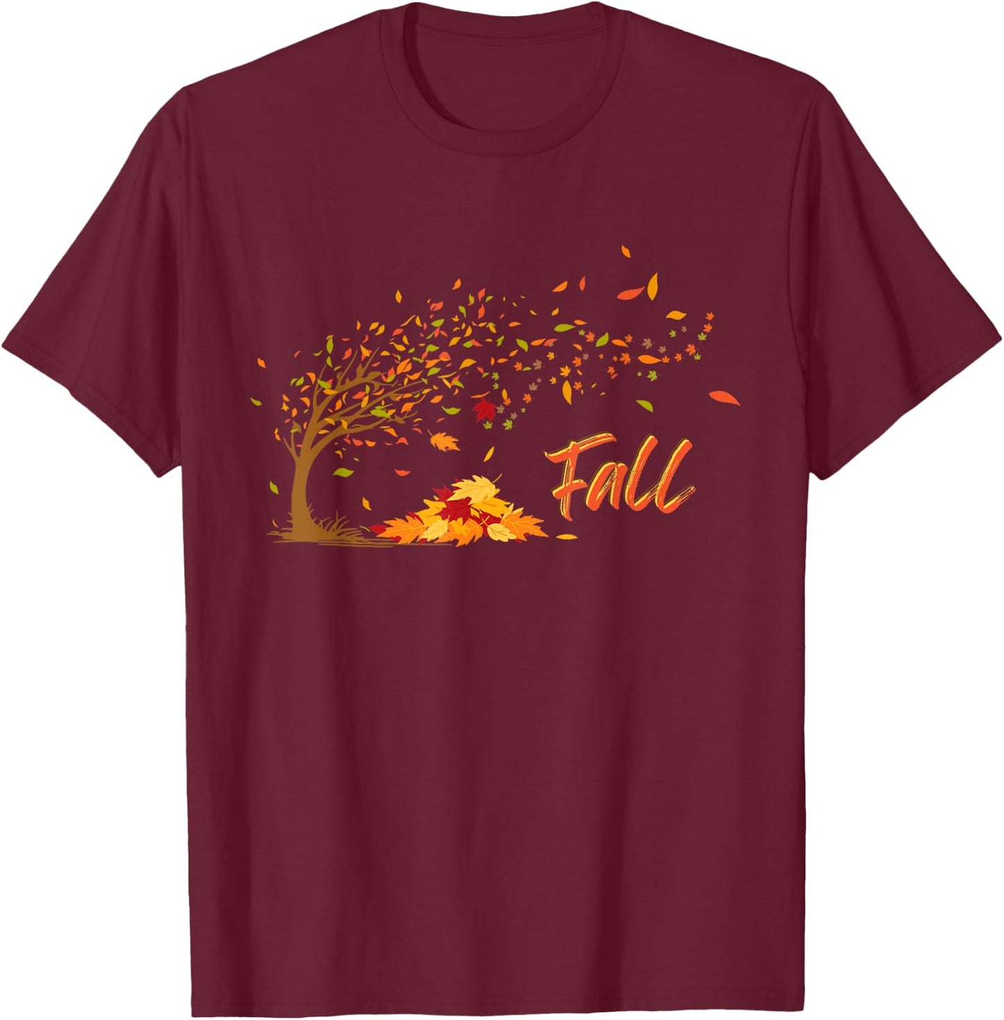 Simply Fall Leaves T-Shirt - T-Shirt | Maroon