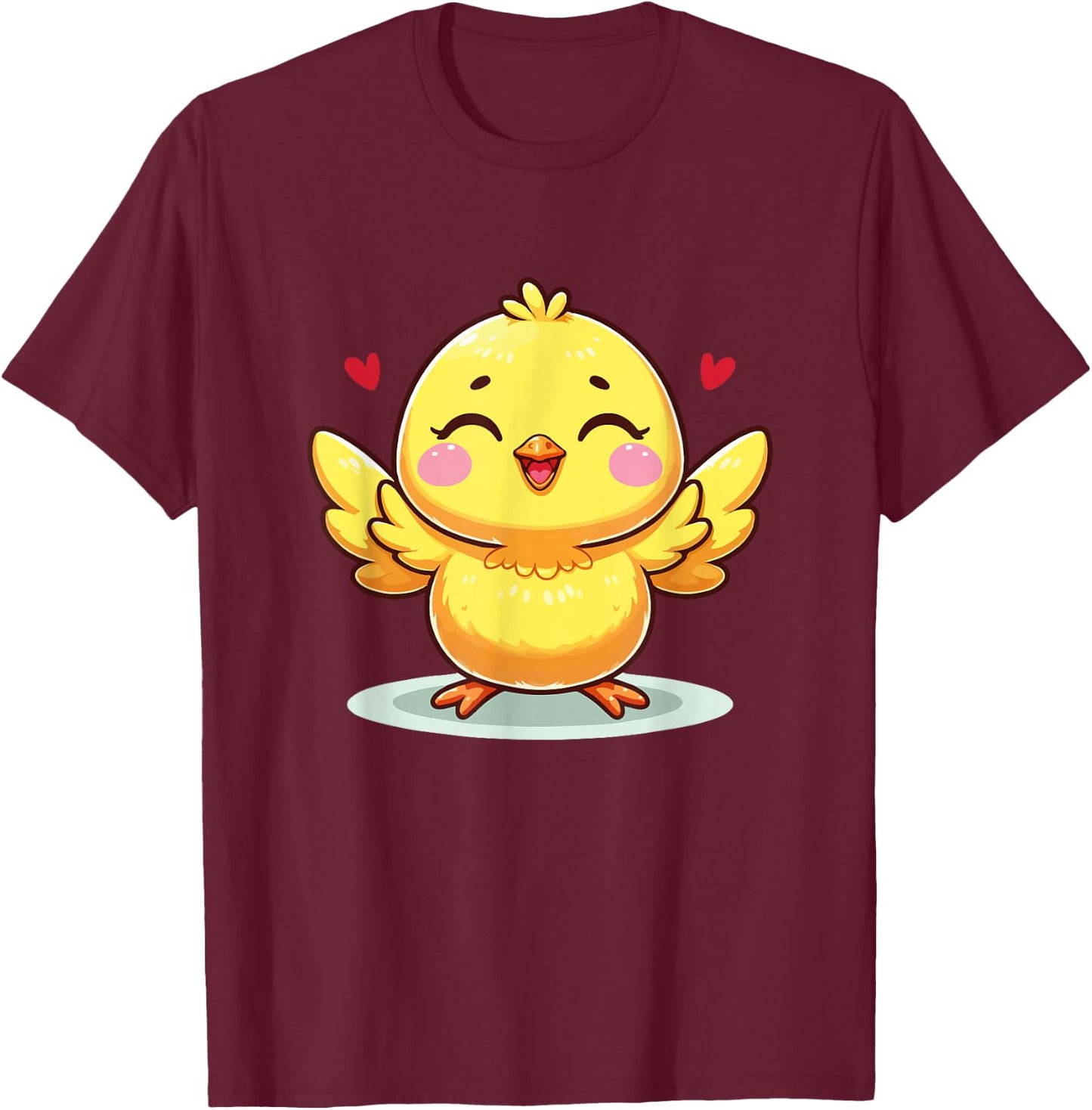 Cute Chick Farm , Black, S T-Shirt - T-Shirt | Maroon