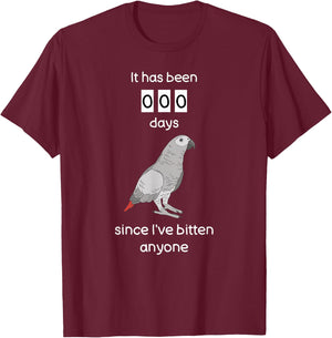 Funny African Grey Shirt Biting African Grey Parrot T-Shirt - T-Shirt | Maroon