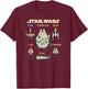 Star Wars Classic Rebel Ships Millennium Falcon Diagram T-Shirt - T-Shirt | Maroon