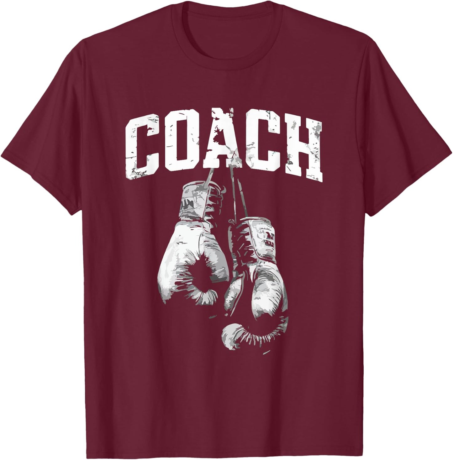 Boxing Coach Vintage Kickboxing Boxing Lover Boxer MMA T-Shirt - T-Shirt | Maroon