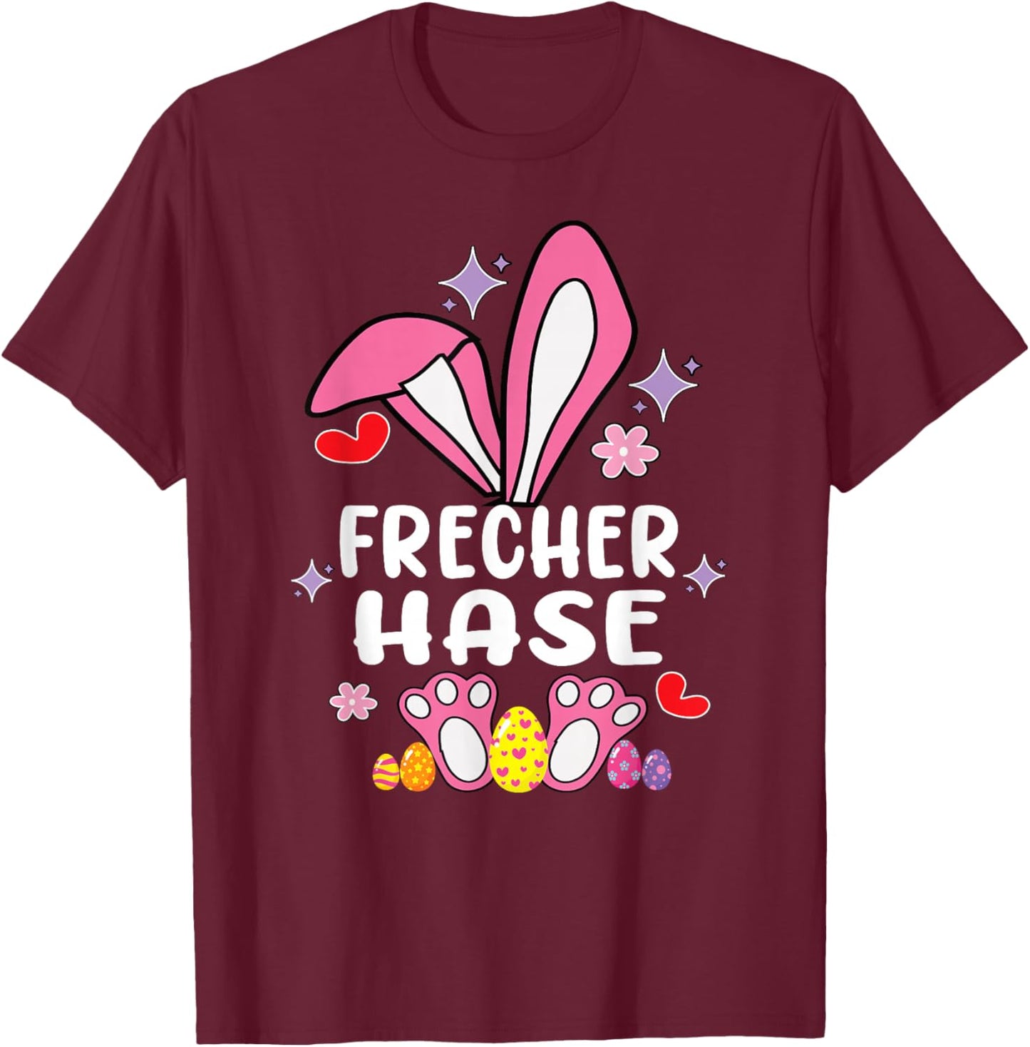Frecher Hase Osterhase Partnerlook Outfit Geschenk Ostern T-Shirt - T-Shirt | Maroon