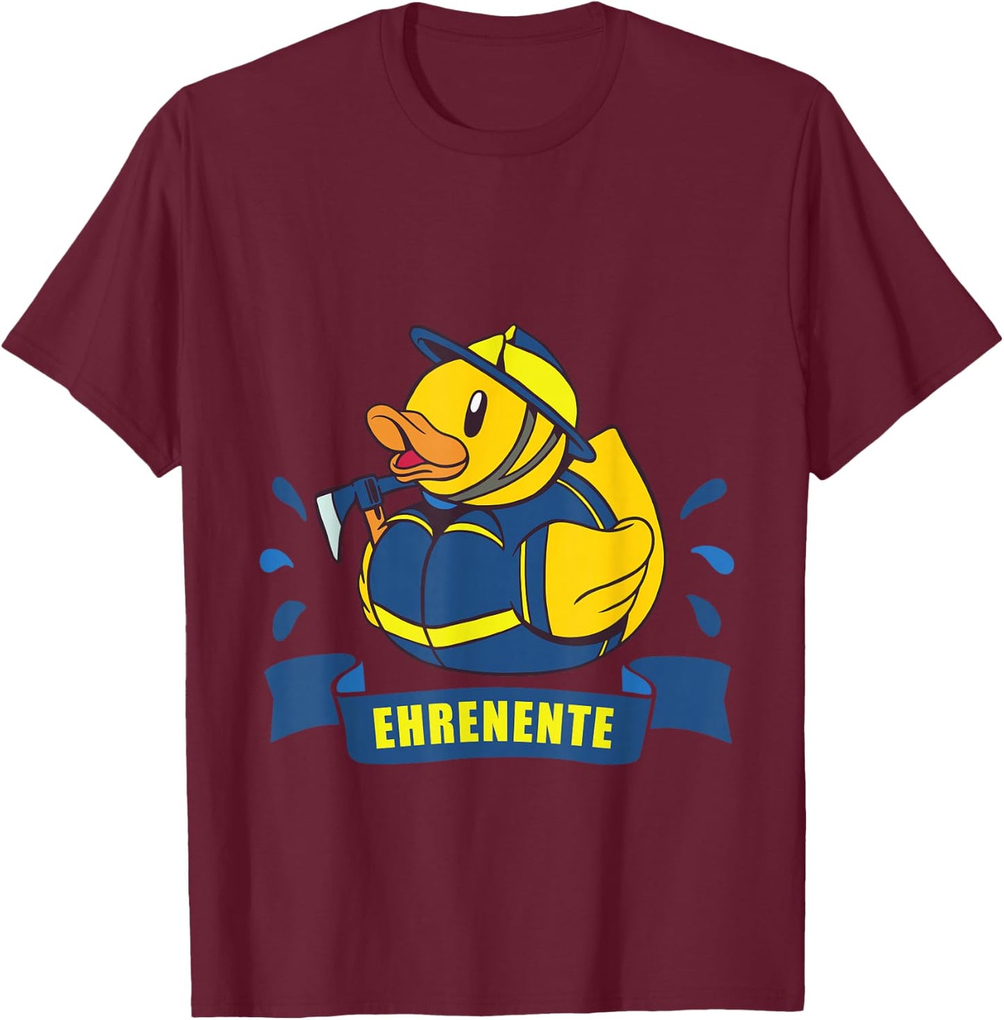 Quietscheente auf Arbeit Lustige Sprüche Blaulicht Ehrenente THW Nachwuchs im Einsatz Technisches Hilfswerk T-Shirt - T-Shirt | Maroon