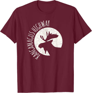 Kancamagus Highway Moose graphic New Hampshire T-Shirt - T-Shirt | Maroon