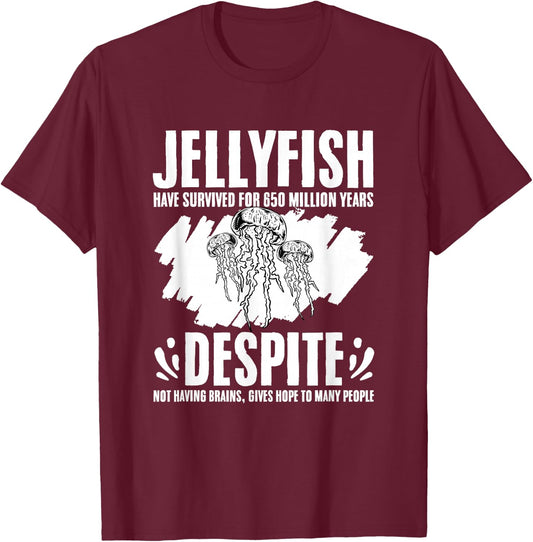 Not Having Brain Scuba Diving Jellyfish Beach Jelly Fish T-Shirt - T-Shirt | Maroon