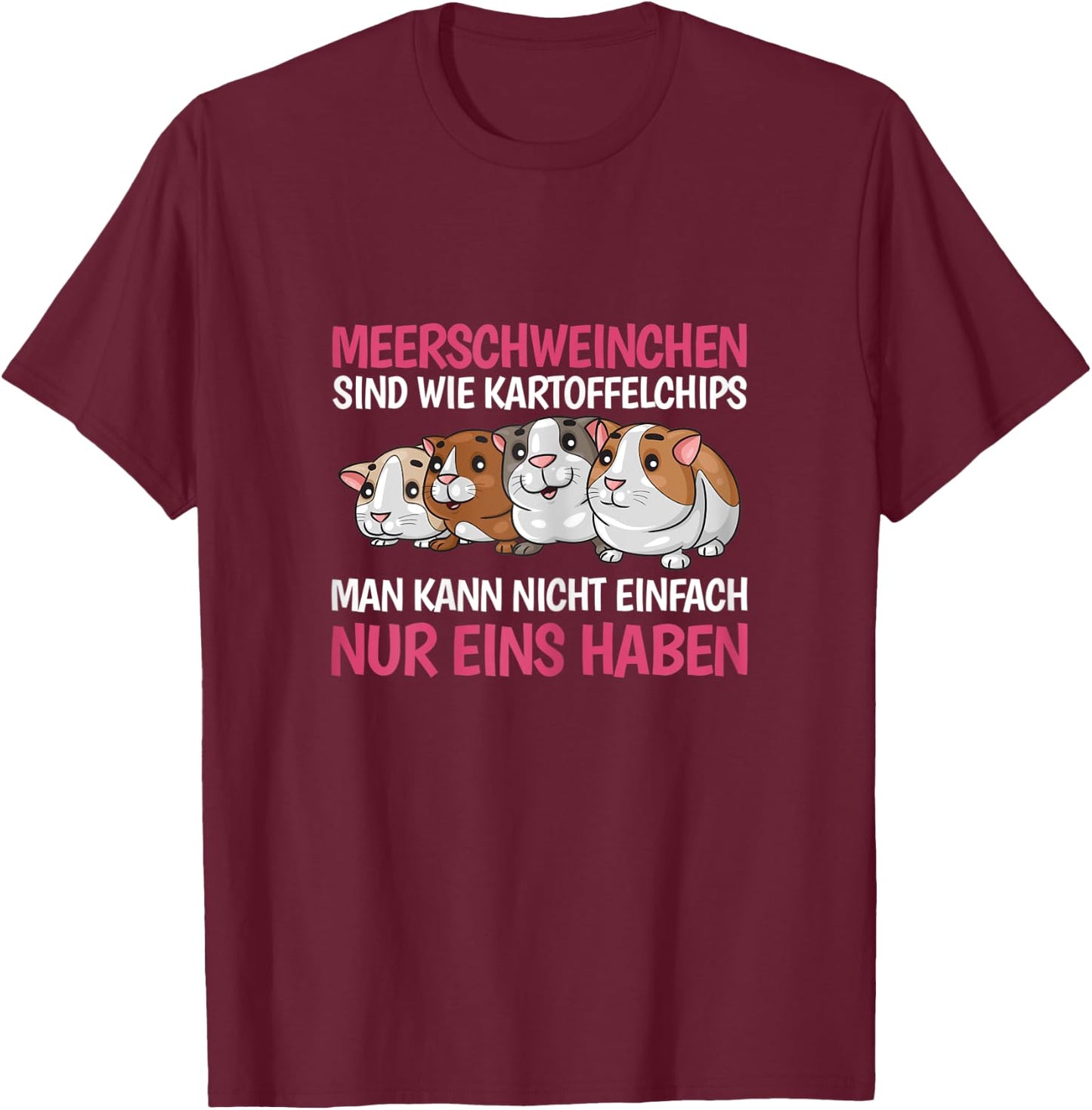 Women's with German Text "Guinea Pigs" T-Shirt - T-Shirt | Maroon
