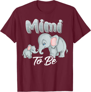 Soon Mimi To Be Elephants For Baby Shower Gender Reveal Gigi T-Shirt - T-Shirt | Maroon