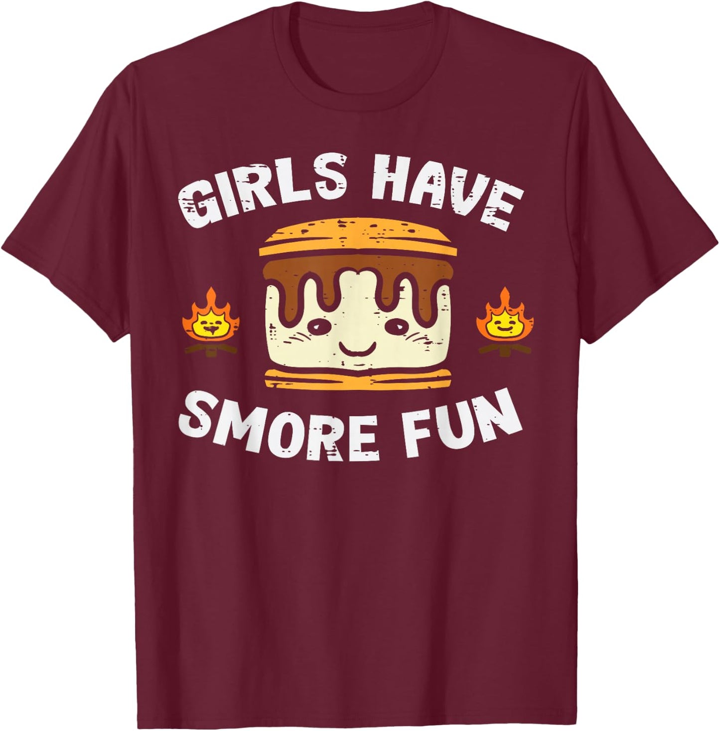 Camping Girls Have Smore Fun Camper Girls Kids Toddler Women T-Shirt - T-Shirt | Maroon