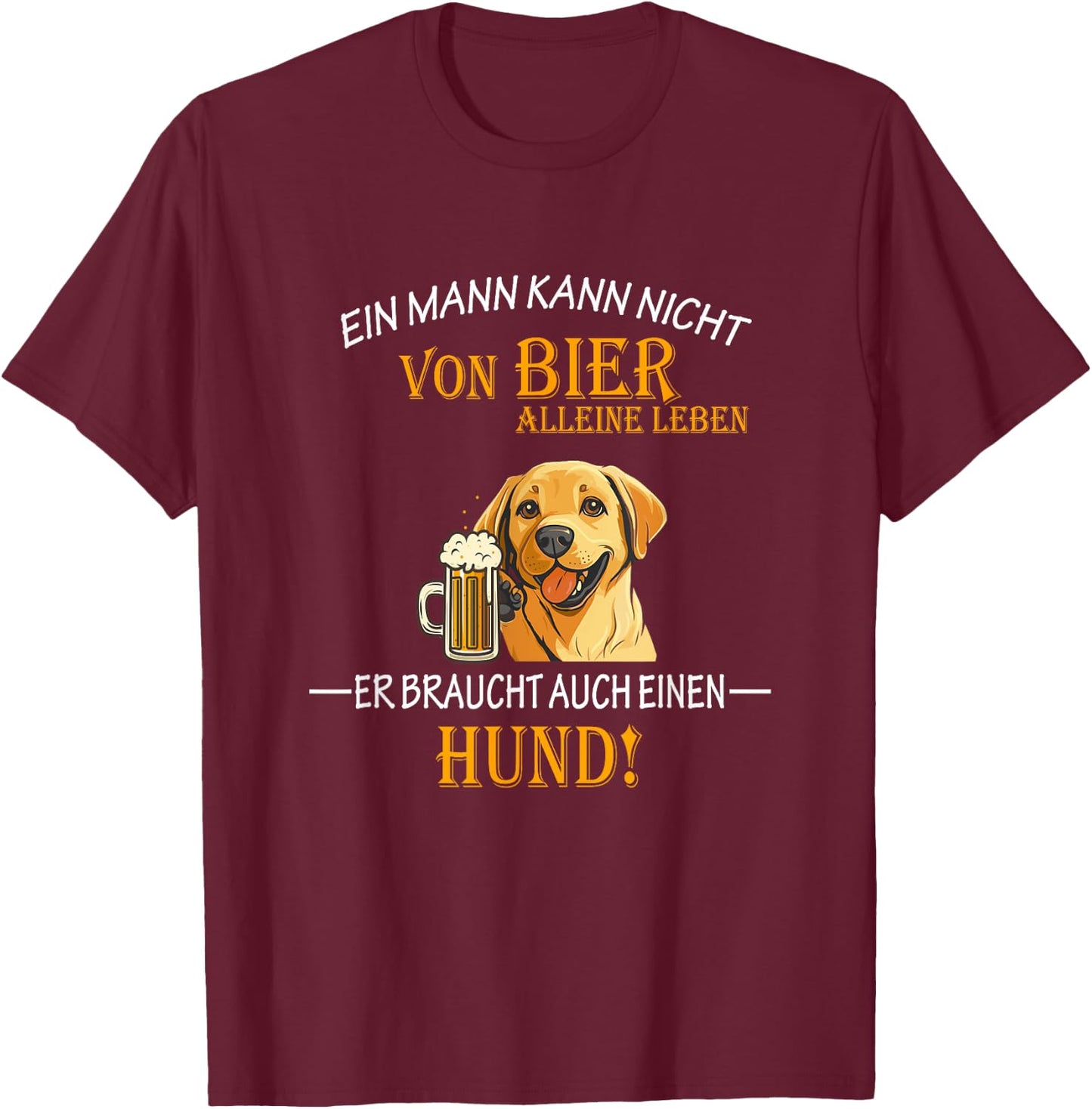 Beer and Cool Dogs Funny Saying Papa Labrador Dog T-Shirt - T-Shirt | Maroon