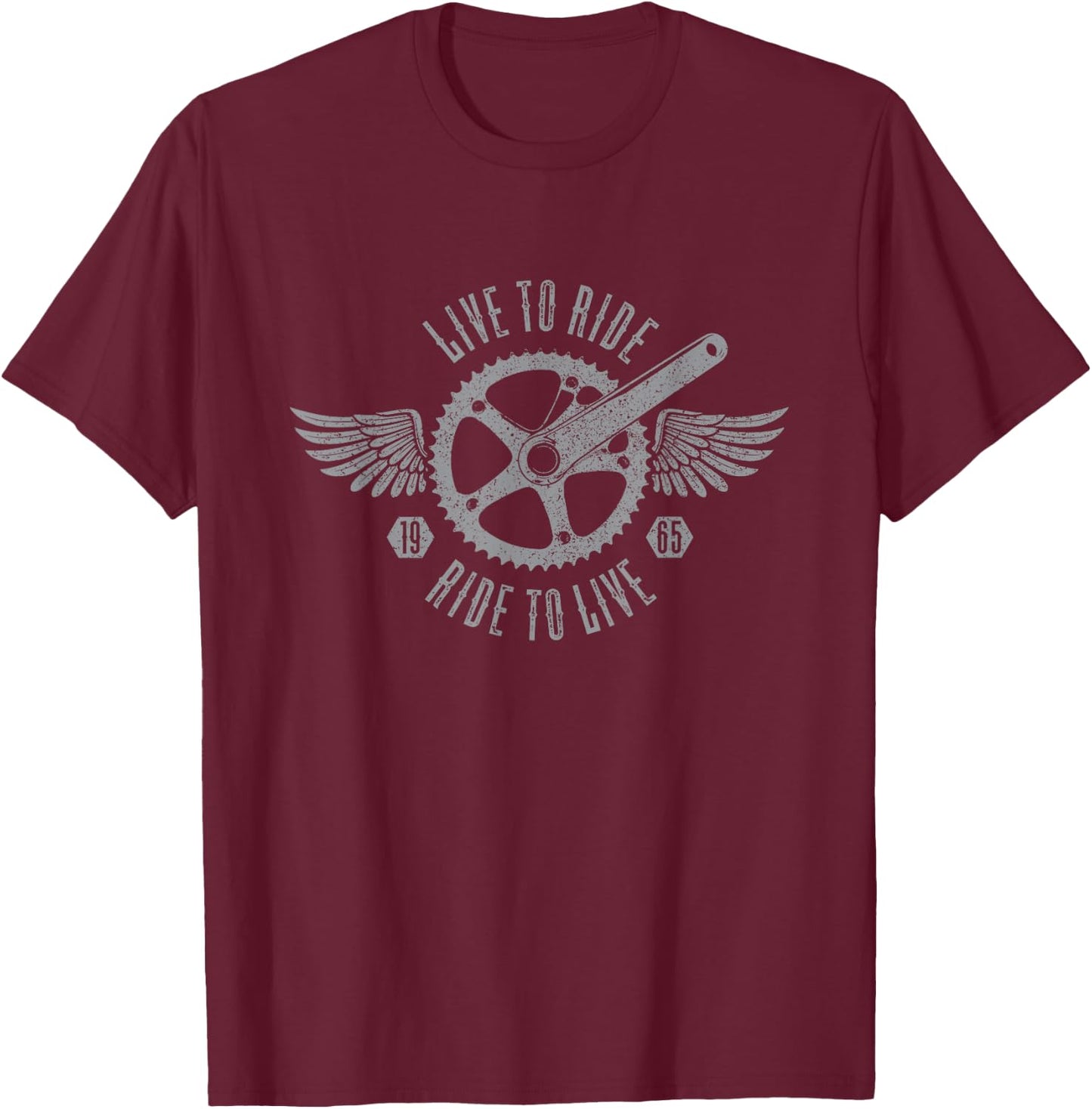 60 Year Old Mountain Biker 1965 Mountain Bike 60th Birthday T-Shirt - T-Shirt | Maroon