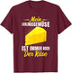 Cheese with German Text "Mein Lieblings Gemüssig ist noch der Käse" [M, black T-Shirt - T-Shirt | Maroon