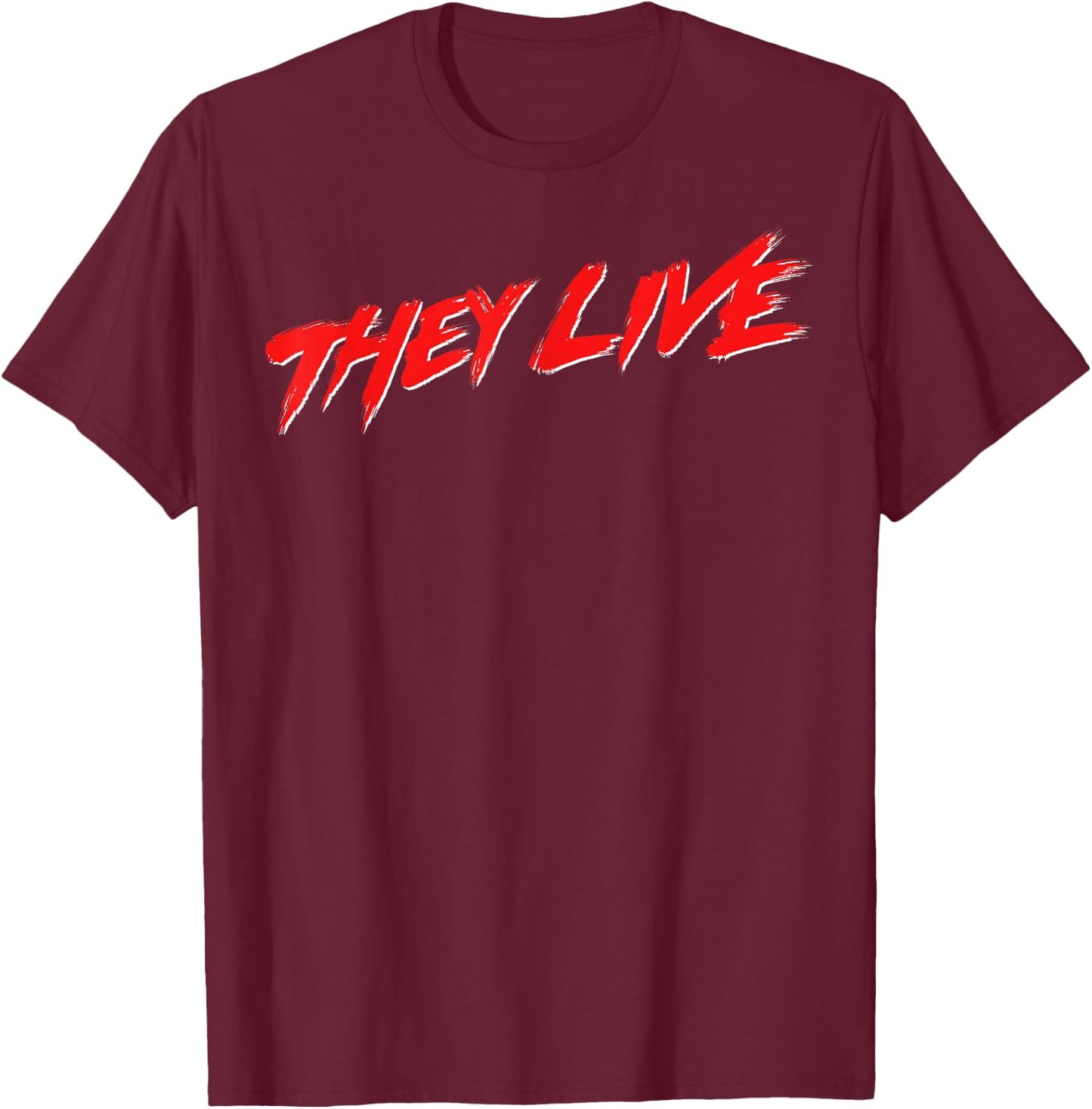 They Live Simple Title Logo T-Shirt - T-Shirt | Maroon