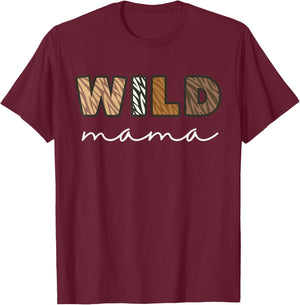Wild Mama Zoo Theme Birthday Safari Jungle Matching Party T-Shirt - T-Shirt | Maroon