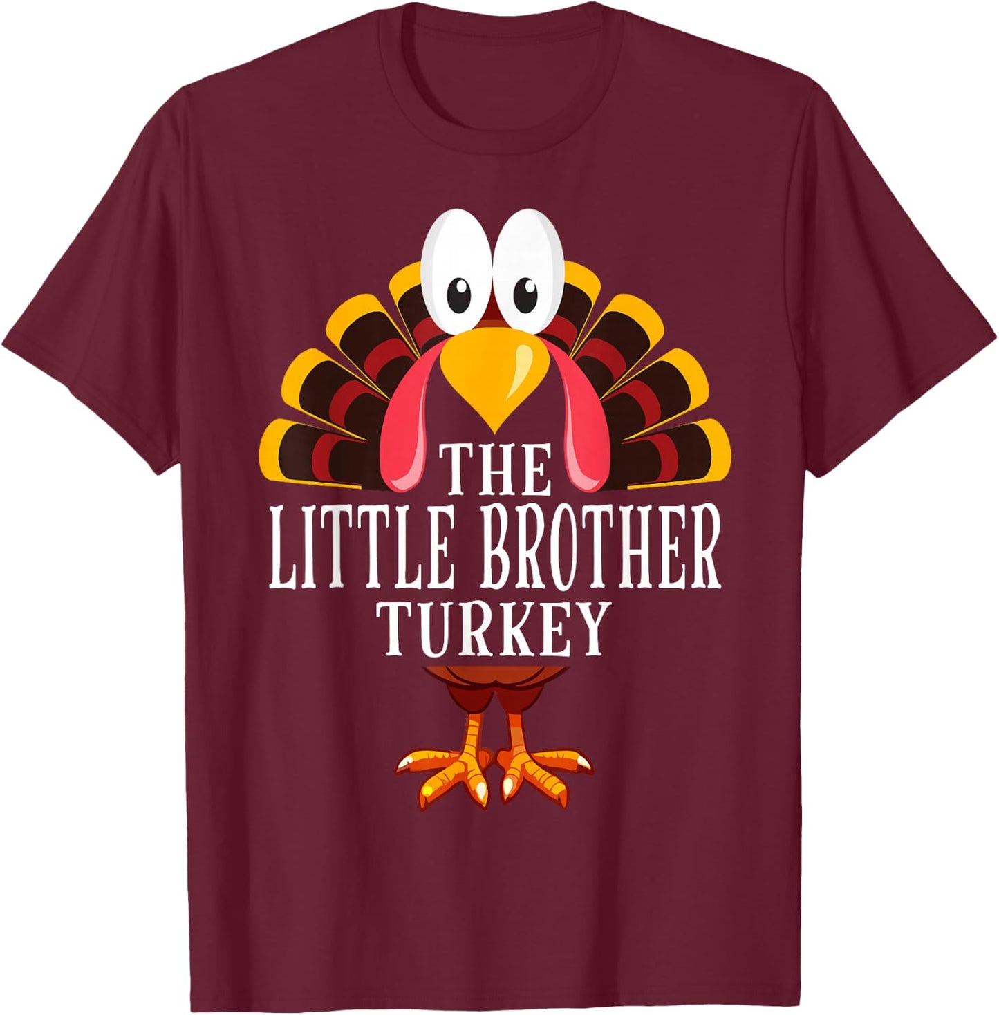 Thanksgiving The Little Brother Turkey Matching T-Shirt - T-Shirt | Maroon