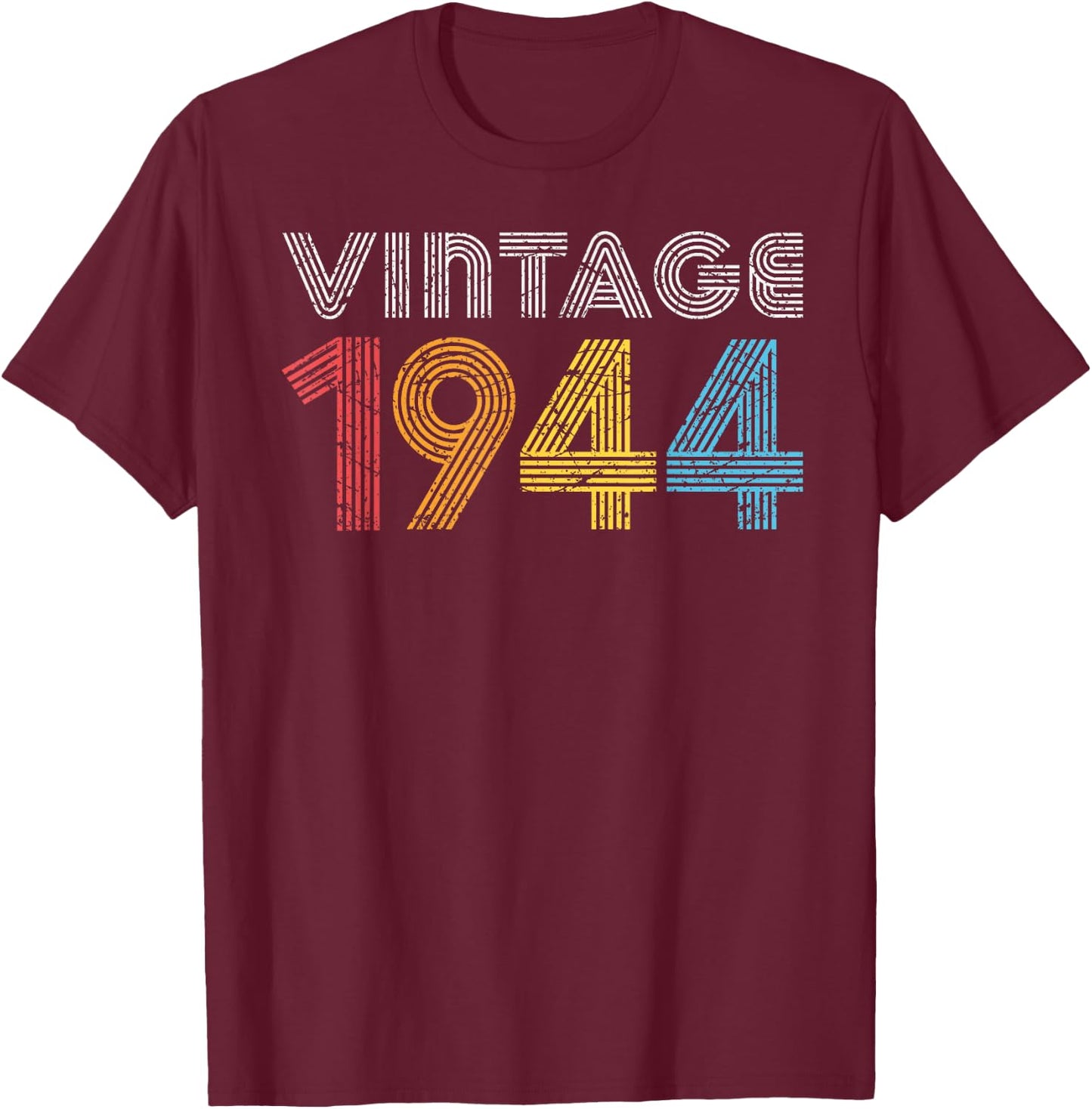 1944. Vintage 1944 Gift Women Made Born in 1944 T-Shirt - T-Shirt | Maroon