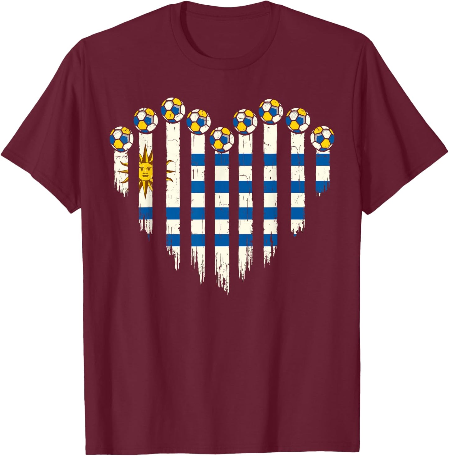 Uruguayn Flag Novelty Uruguay T-Shirt - T-Shirt | Maroon