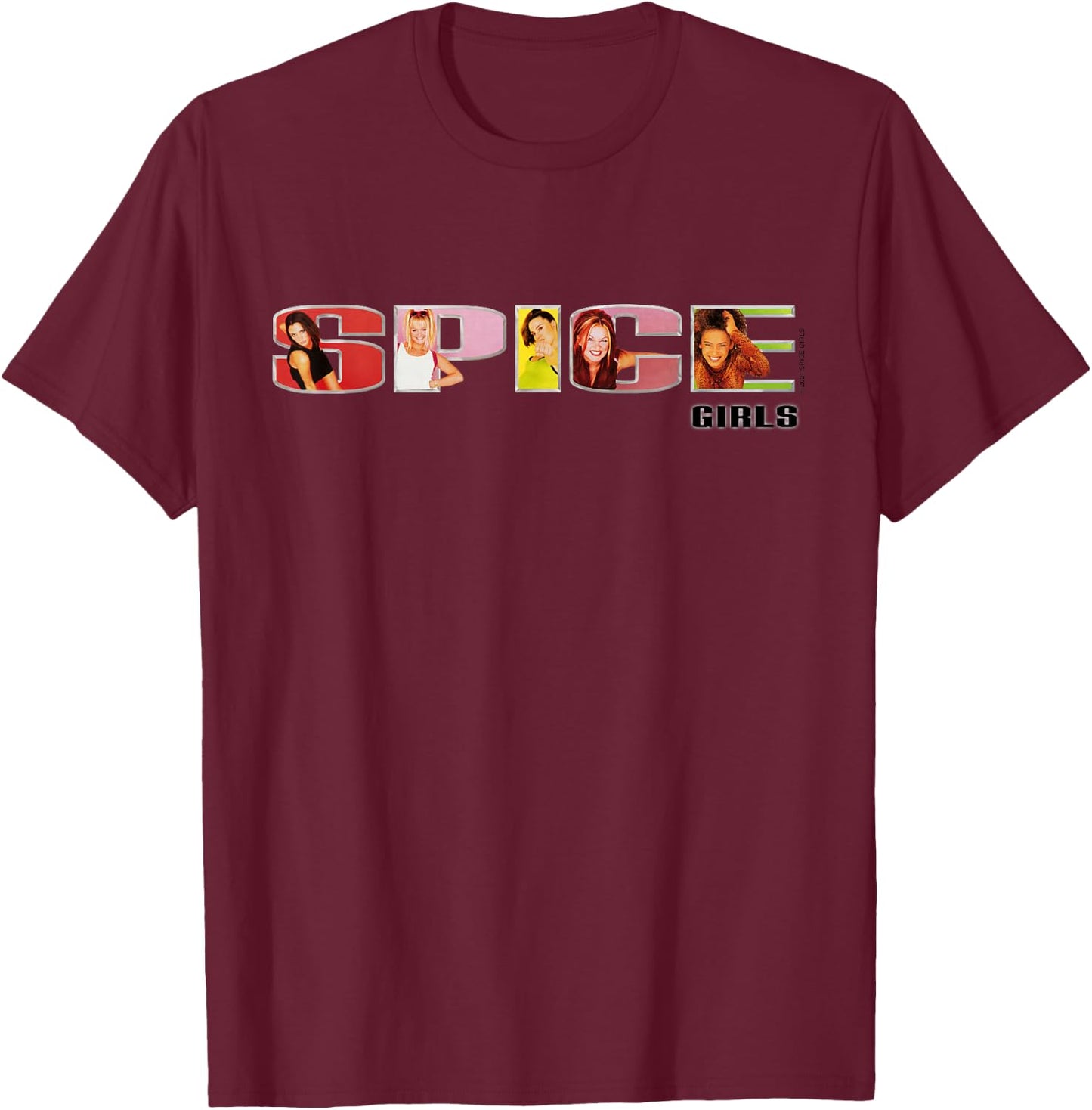Official Spice Girls Logo , black T-Shirt - T-Shirt | Maroon