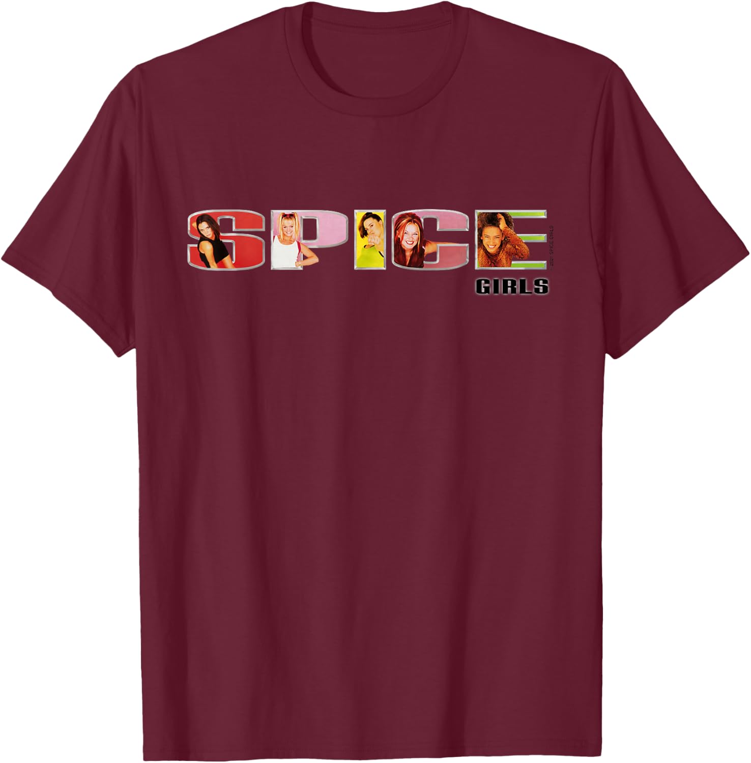 Official Spice Girls Logo , black T-Shirt - T-Shirt | Maroon