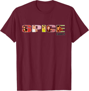 Official Spice Girls Logo , black T-Shirt - T-Shirt | Maroon