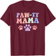 Paw-ty Mama Groovy Animal Foot Shapes Pet Lover T-Shirt - T-Shirt | Maroon