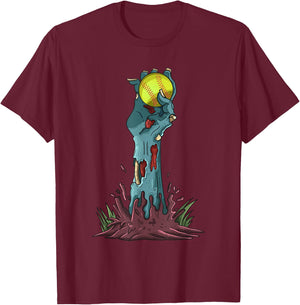 Zombie Hands Softball Funny Halloween Horror Scary Outfit T-Shirt - T-Shirt | Maroon